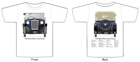Morris Minor 2 Seat Tourer 1932 T-shirt Front & Back